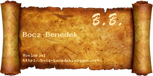 Bocz Benedek névjegykártya