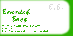 benedek bocz business card